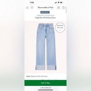 Abercrombie & Fitch High Rise 90s Relaxed Jean